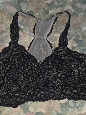 Black Lace Racerback Bralette - Soft Stretch Lace